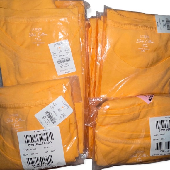 J. CREW Vintage Cotton Tee Crewneck Neon Mango Short Sleeve T-Shirt - Picture 5 of 9